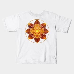 Sacred Geometry Fire Flower Kids T-Shirt